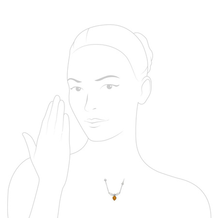 Silver necklace with amber